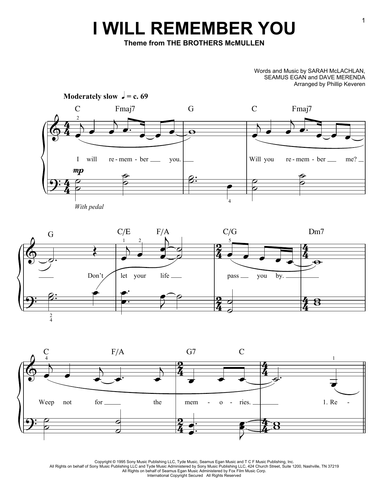 Product picture to: I Will Remember You (arr. Phillip Keveren)