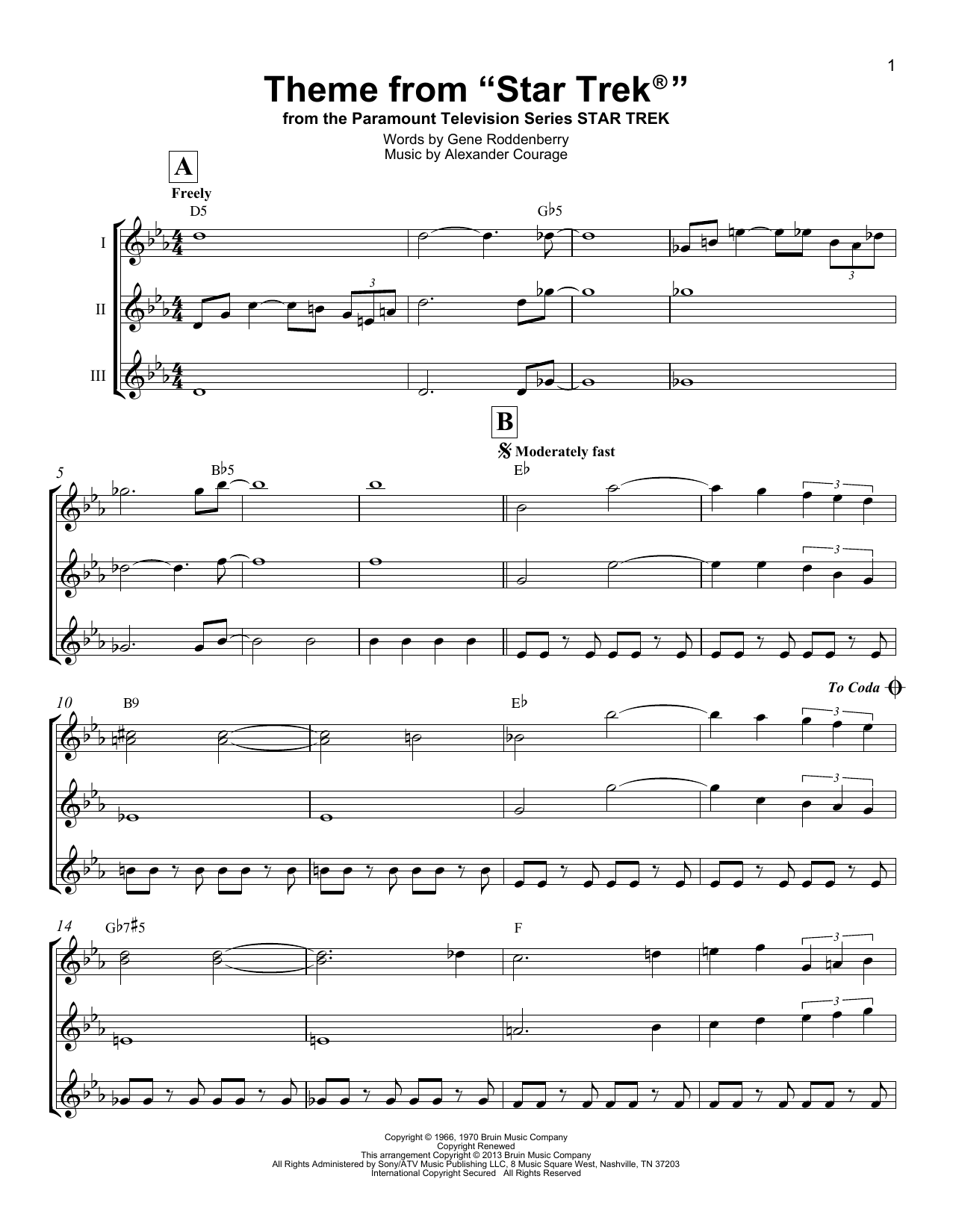 Product gallery: Page 1 of 1 Theme From Star Trek, Alexander Courage