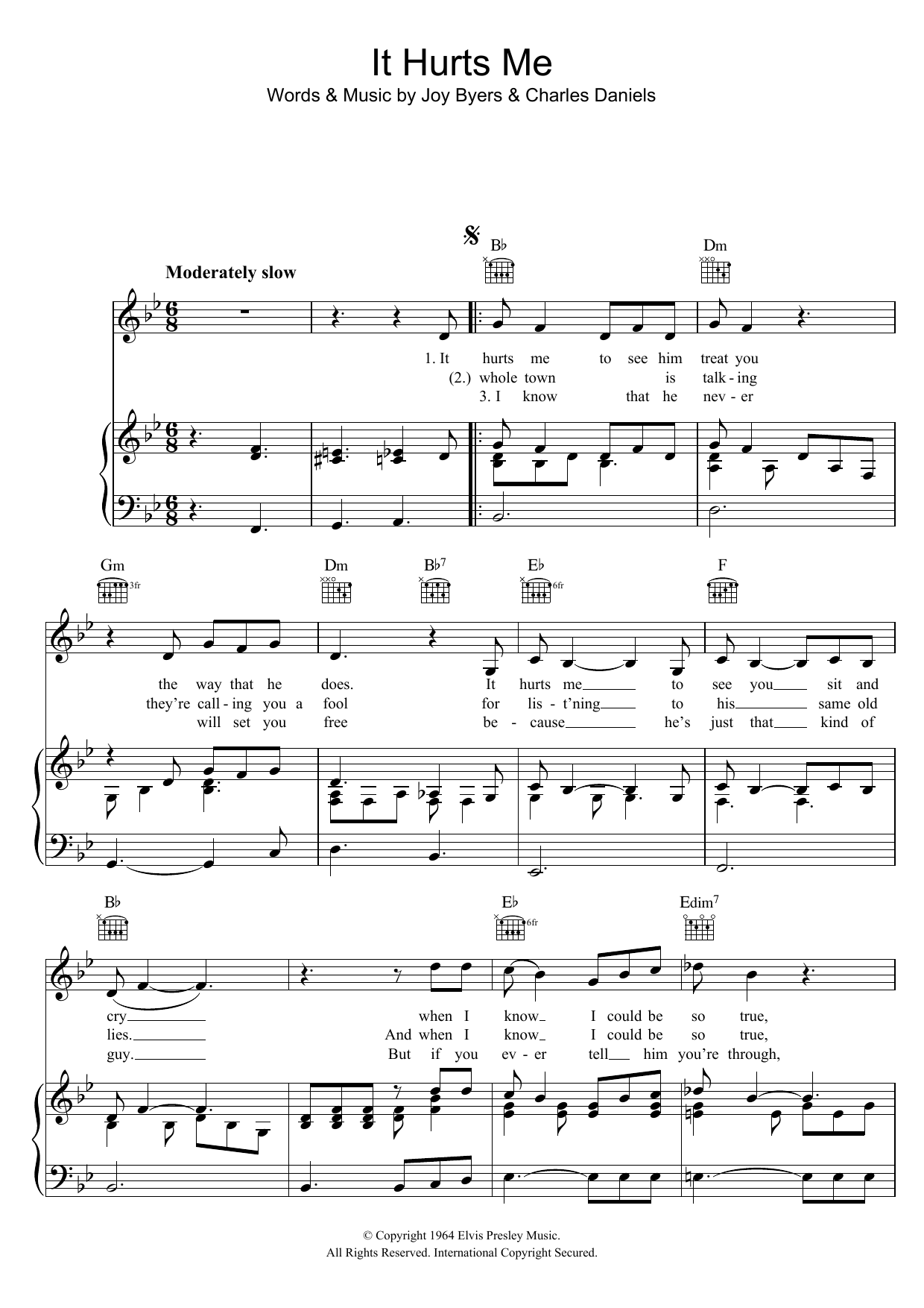 Produktgalerie: Seite 1 von 1 It Hurts Me, Elvis Presley, Gesang, Gitarre, Klavier