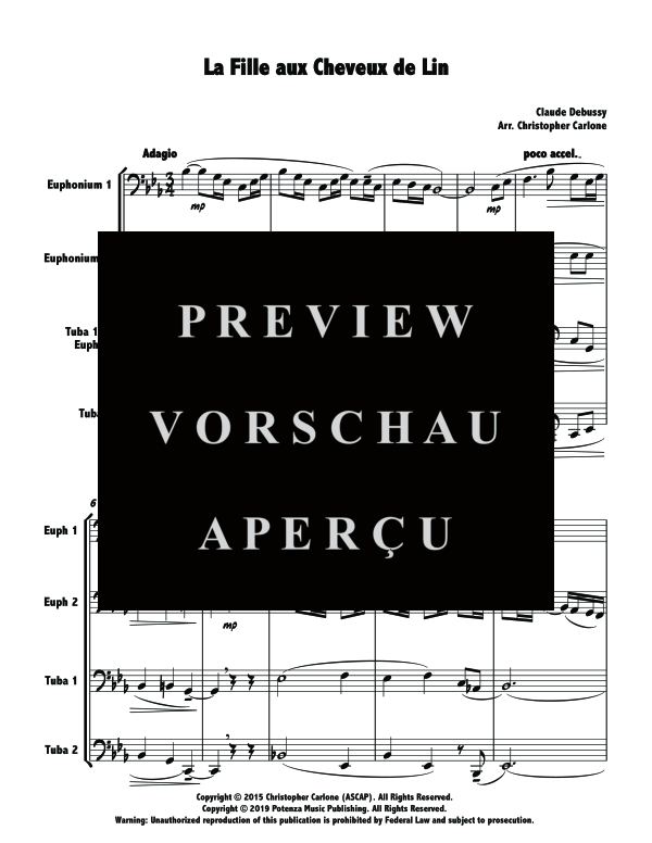 Product gallery: Page 5 of 11 Girl with the Flaxen Hair, The, , (Tuba Quartet EET(E)T)