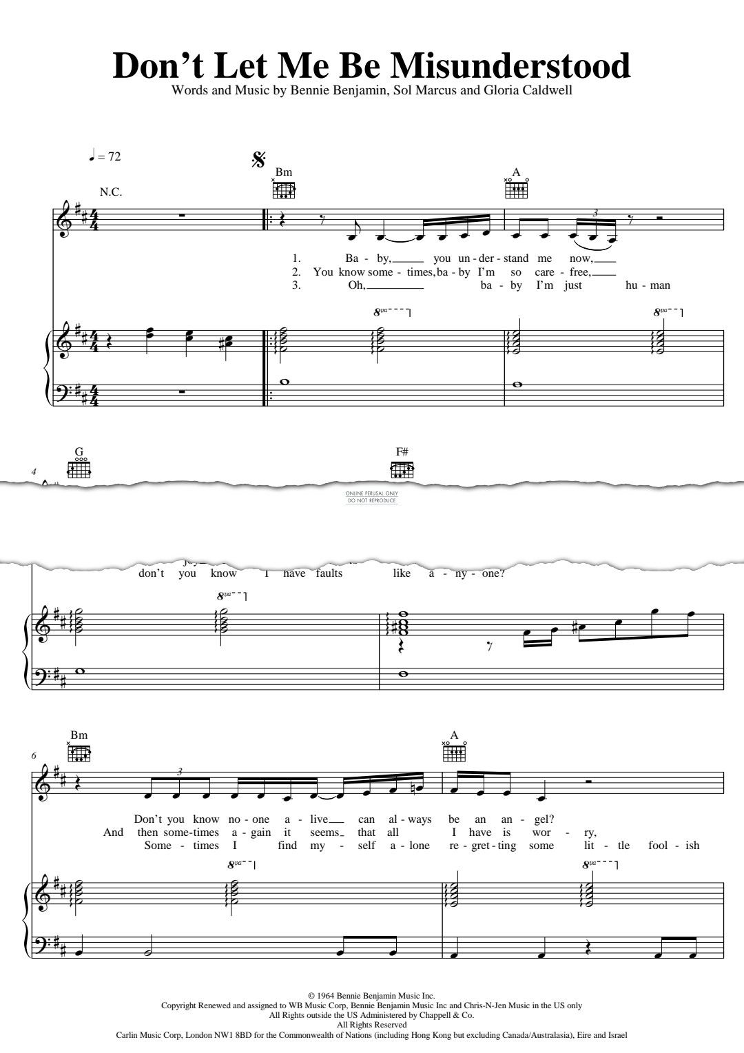 Produktgalerie: Seite 1 von 1 Don't Let Me Be Misunderstood, Nina Simone, Gesang, Gitarre, Klavier