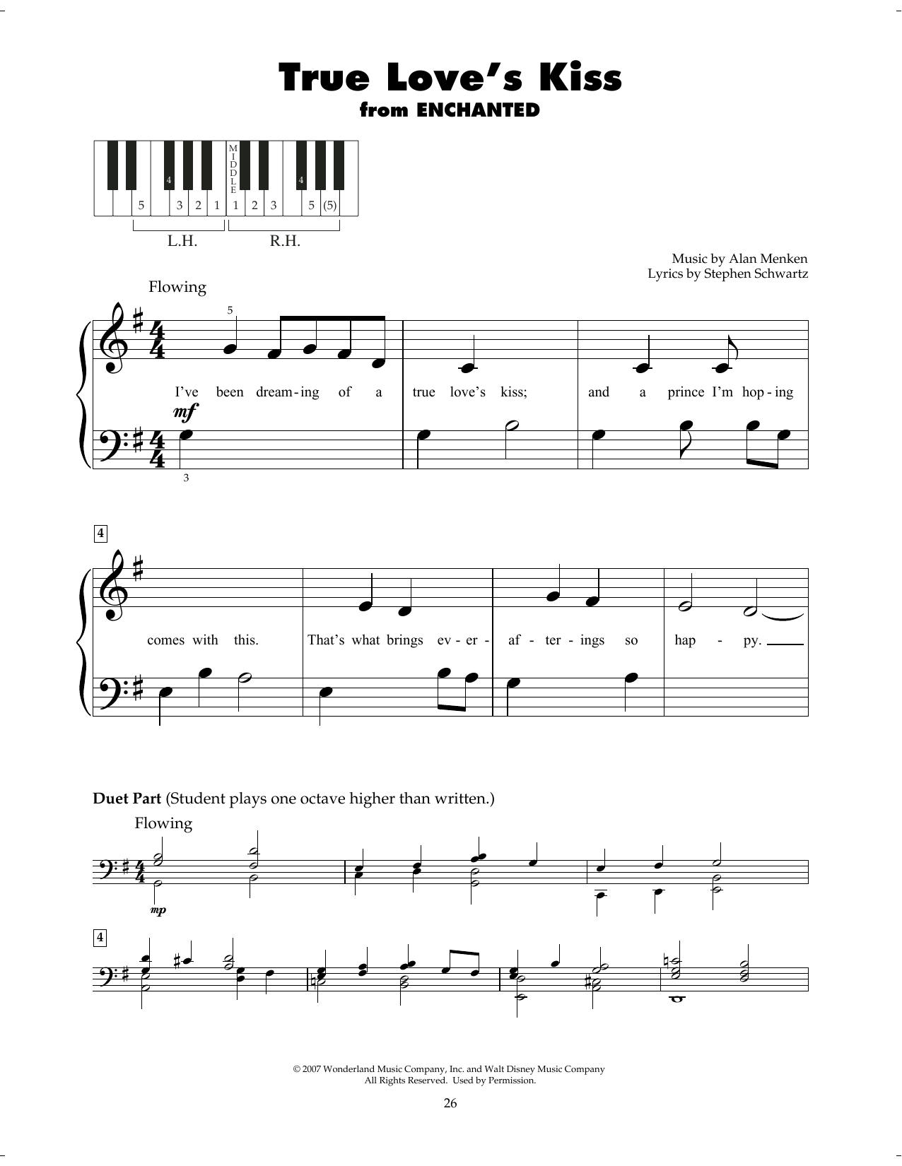 Produktgalerie: Seite 1 von 1 True Love's Kiss (from Enchanted), Amy Adams, Klavier
