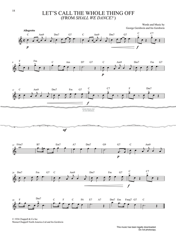 Product gallery: Page 1 of 1 Let's Call The Whole Thing Off, George Gershwin