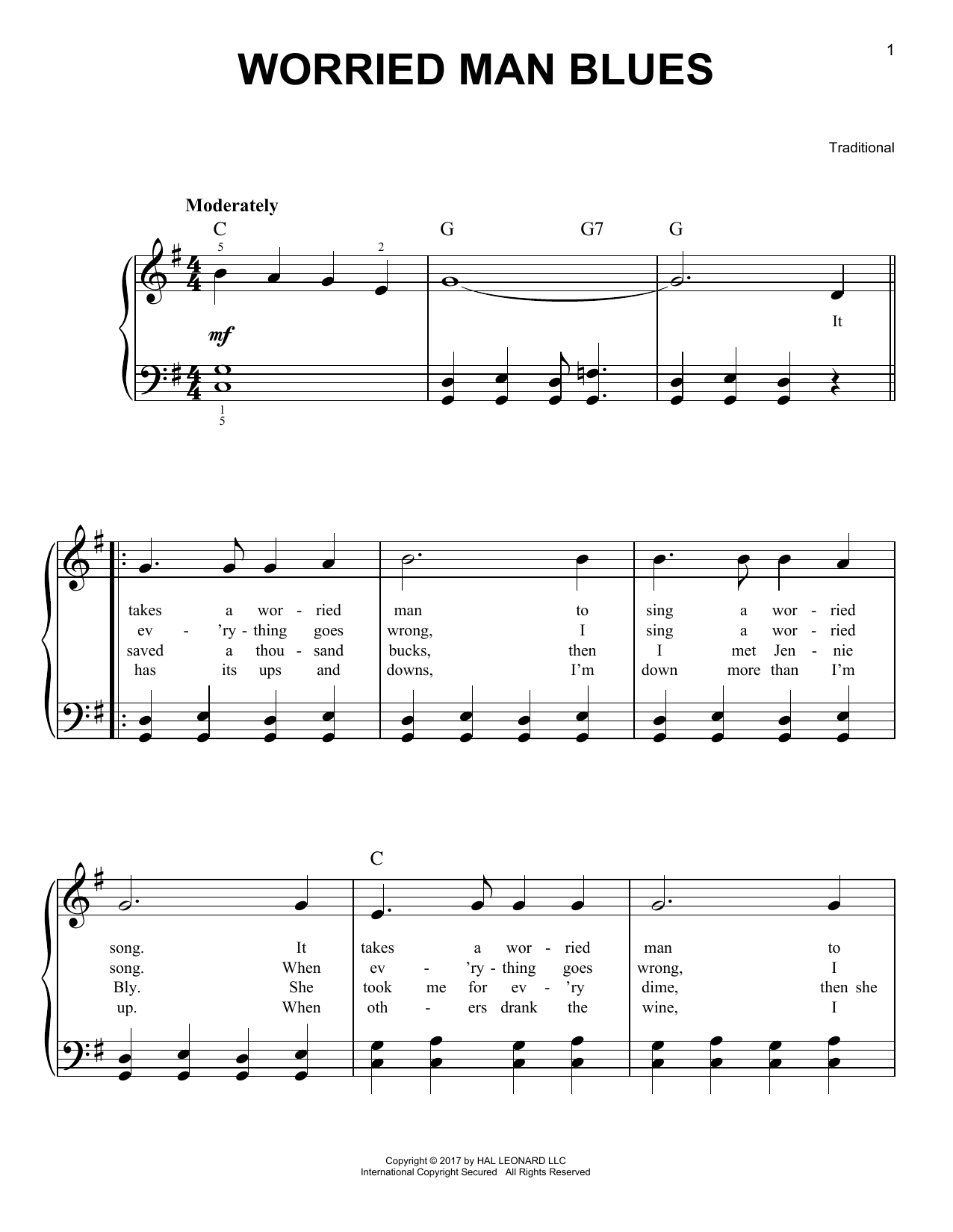 Product gallery: Page 1 of 1 Worried Man Blues, Traditional