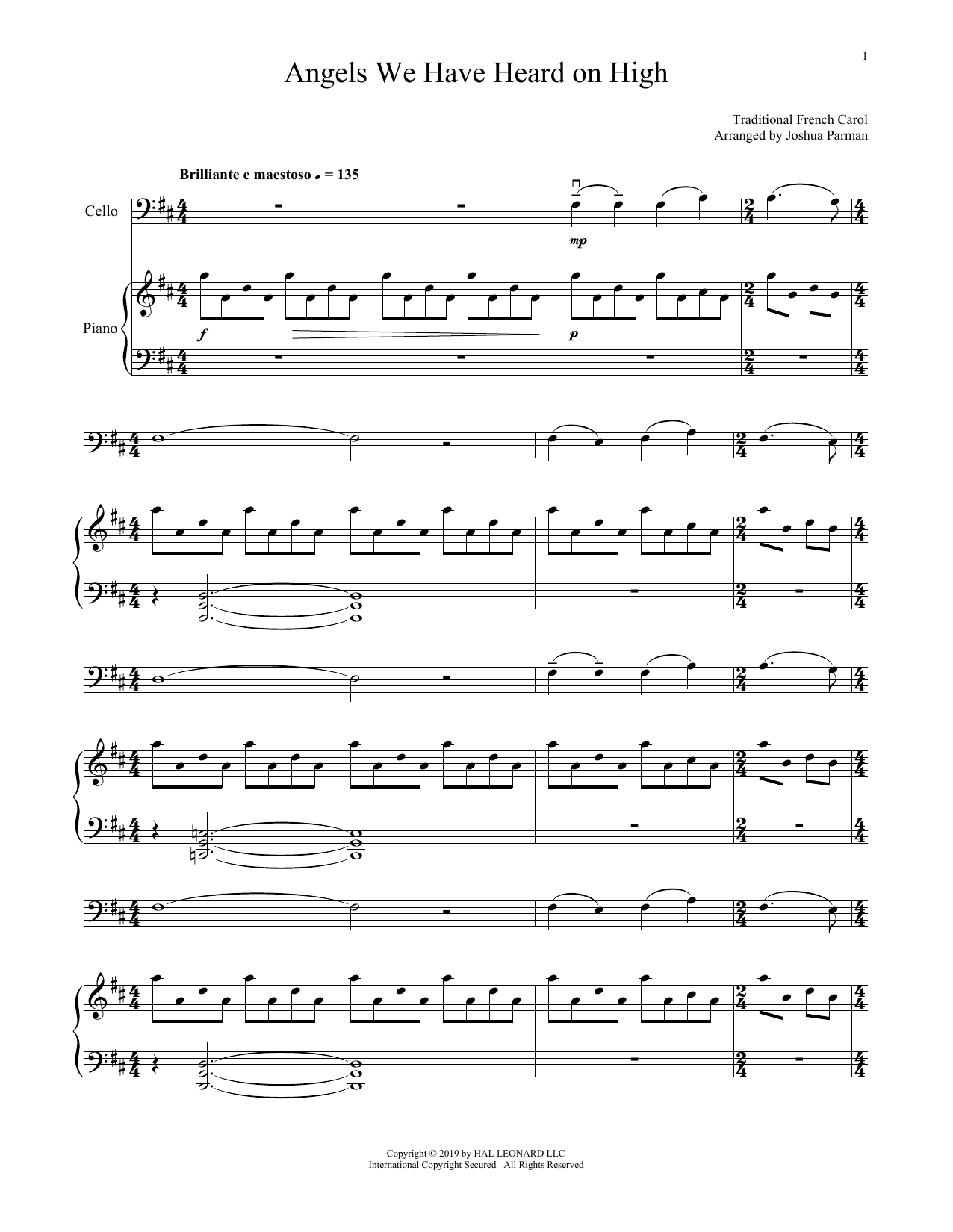 Produktgalerie: Seite 1 von 1 Angels We Have Heard On High, Traditional French Carol, Klavier, Violoncello