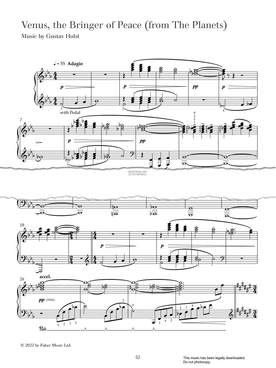 gallery: Venus, The Bringer Of Peace (from 'The Planets'), Gustav Holst