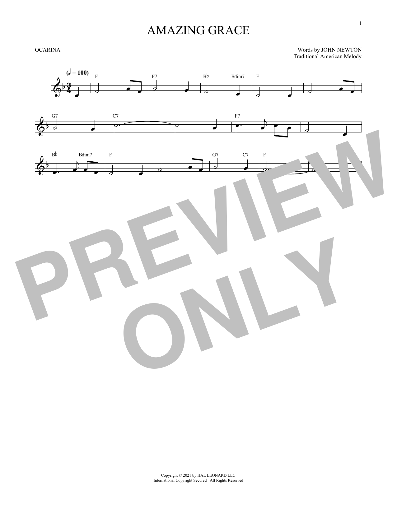 Product gallery: Page 1 of 1 Amazing Grace, Traditional American Melody