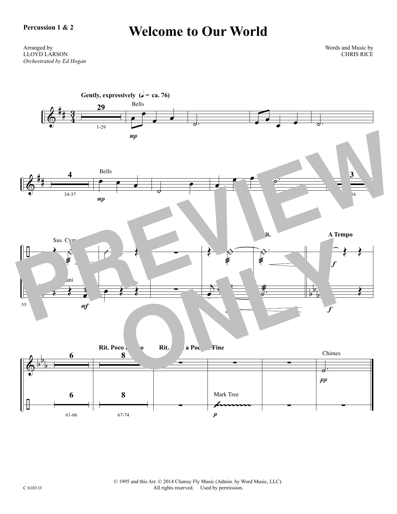 Produktgalerie: Seite 1 von 1 Welcome to Our World - Percussion 1 & 2, Ed Hogan, Chor