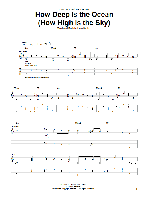 Product gallery: Page 1 of 1 How Deep Is The Ocean (How High Is The Sky), Eric Clapton