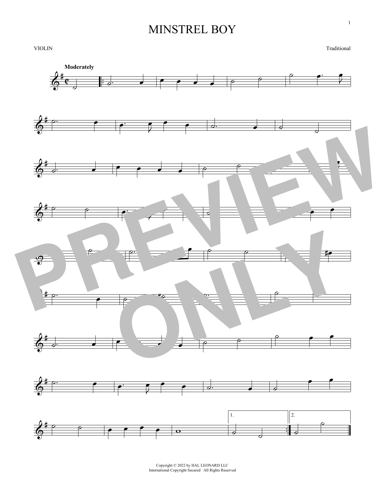 Product gallery: Page 1 of 1 Minstrel Boy, Traditional