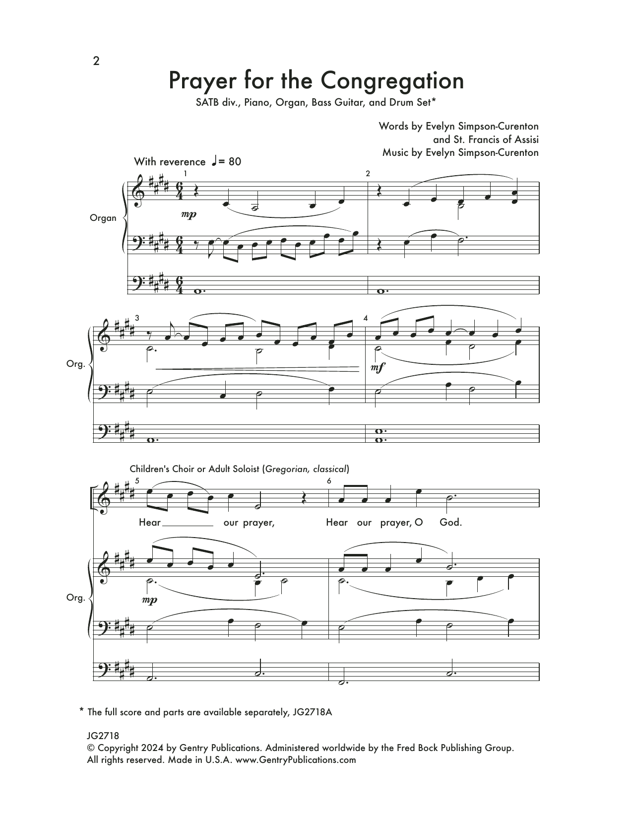 Produktbild zu: Prayer For The Congregation