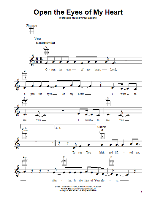 Product gallery: Page 1 of 1 Open The Eyes Of My Heart, Paul Baloche