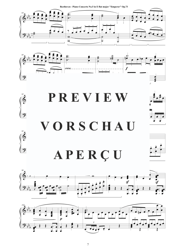 Produktgalerie: Seite 8 von 11 Piano Concerto No.5 in E flat major ´Emperor´ Op.73 - Piano Version, , Klavier Solo