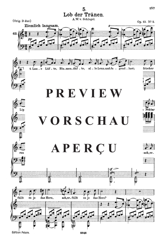 Product gallery: Page 2 of 4 Lob der Tränen D.711, , Medium Voice and Piano