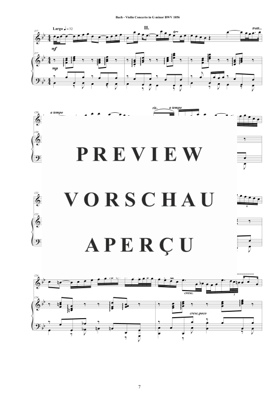 Produktgalerie: Seite 8 von 11 Violinkonzert in G-Moll BWV 1056, , Violine und Klavier