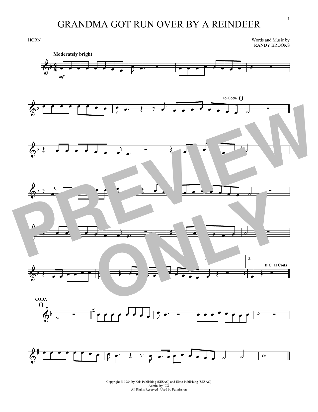 Produktgalerie: Seite 1 von 1 Grandma Got Run Over By A Reindeer, Randy Brooks, Horn