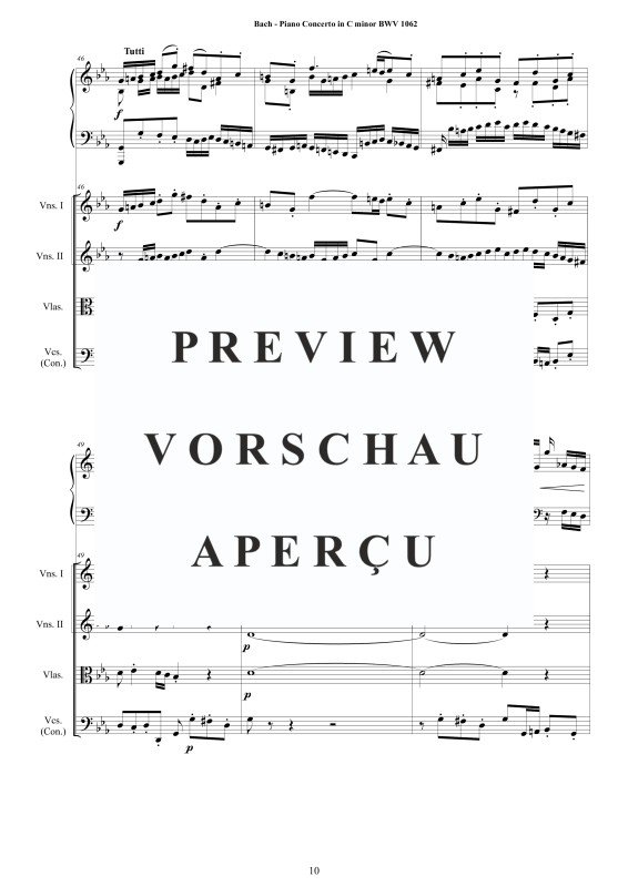 Produktgalerie: Seite 11 von 11 Klavierkonzert C-Moll BWV 1062, , Klavier Solo und Streichorchester