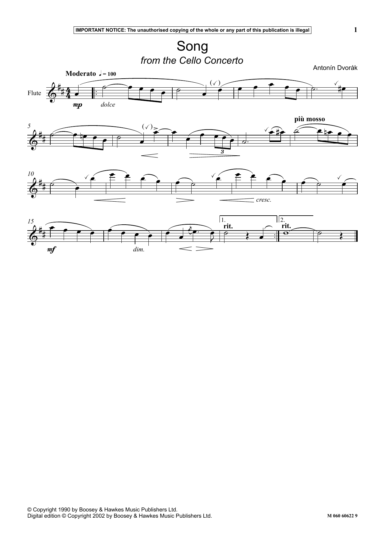 Product picture to: Song (from The Cello Concerto)