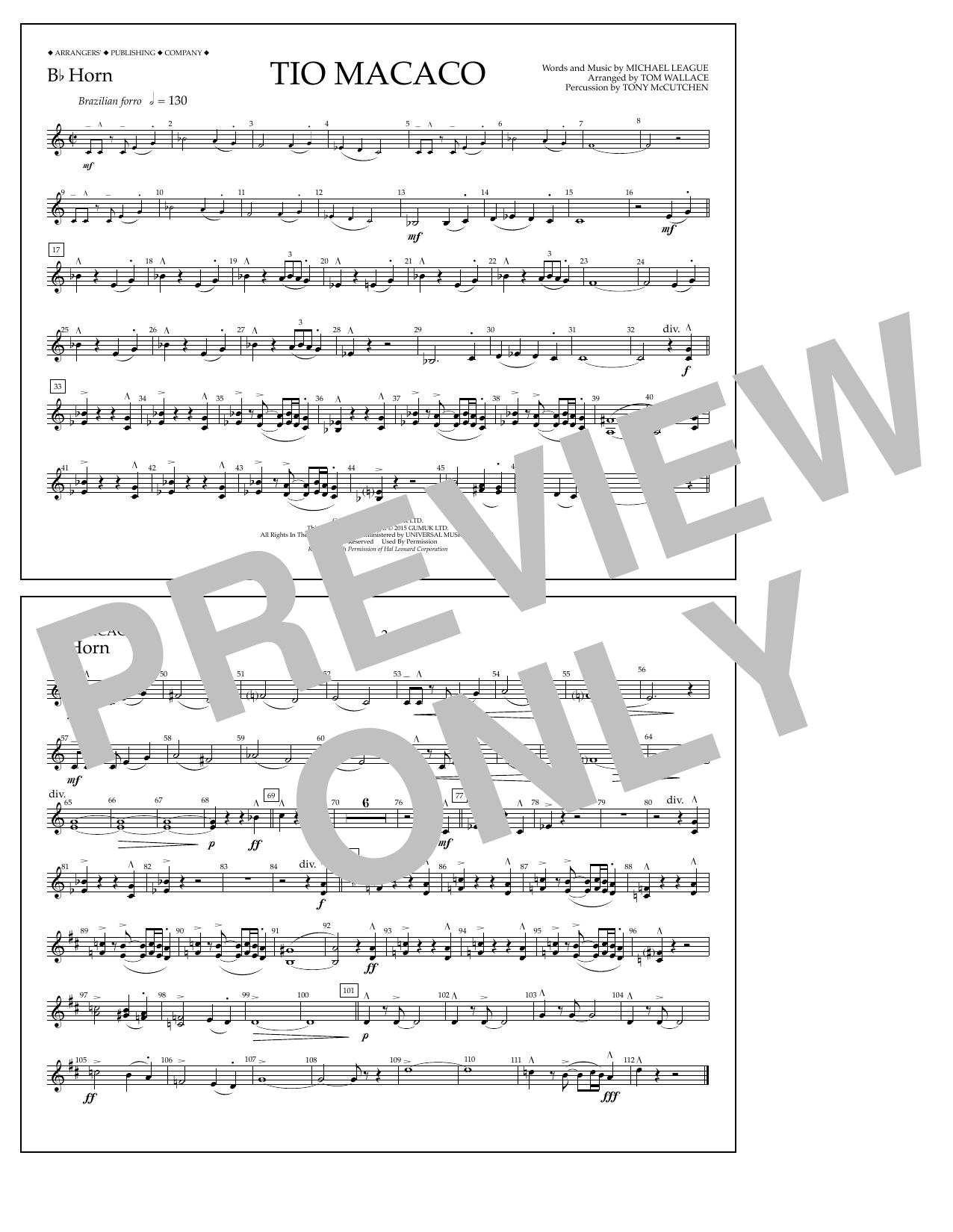 Produktgalerie: Seite 1 von 1 Tio Macaco - Bb Horn, Tom Wallace, Ensemble