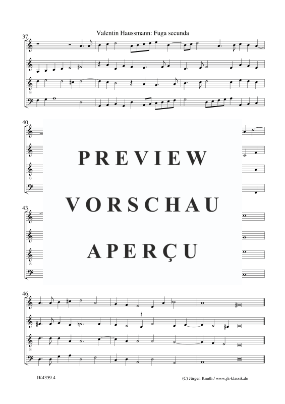 Produktgalerie: Seite 5 von 9 Fuga secunda, , Gemischtes Ensemble für 4 diverse Instrumente