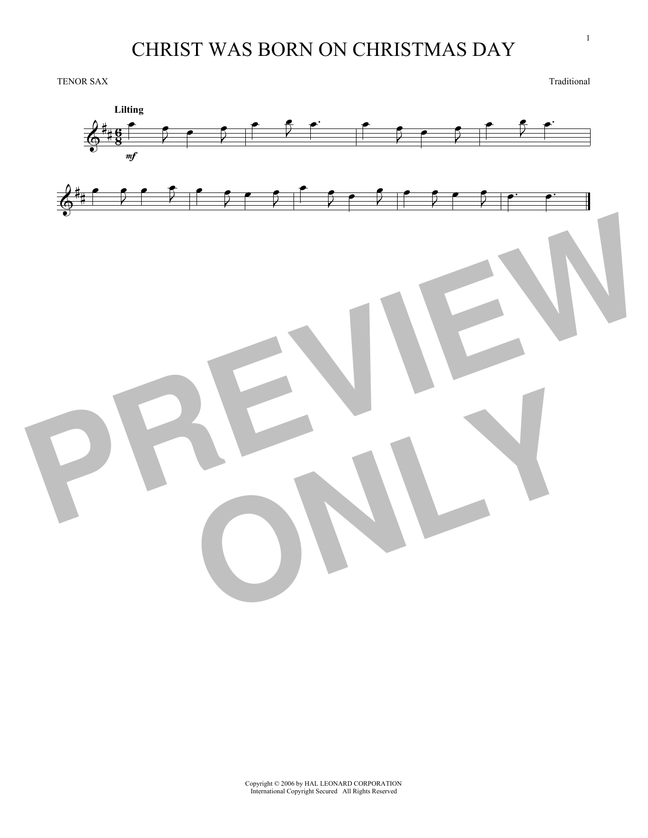 Product gallery: Page 1 of 1 Christ Was Born On Christmas Day, Traditional