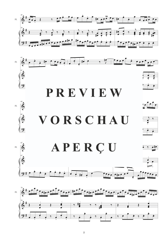 Product gallery: Page 6 of 11 Flute Sonata in E minor BWV 1034, , Flute and Harpsichord/Piano