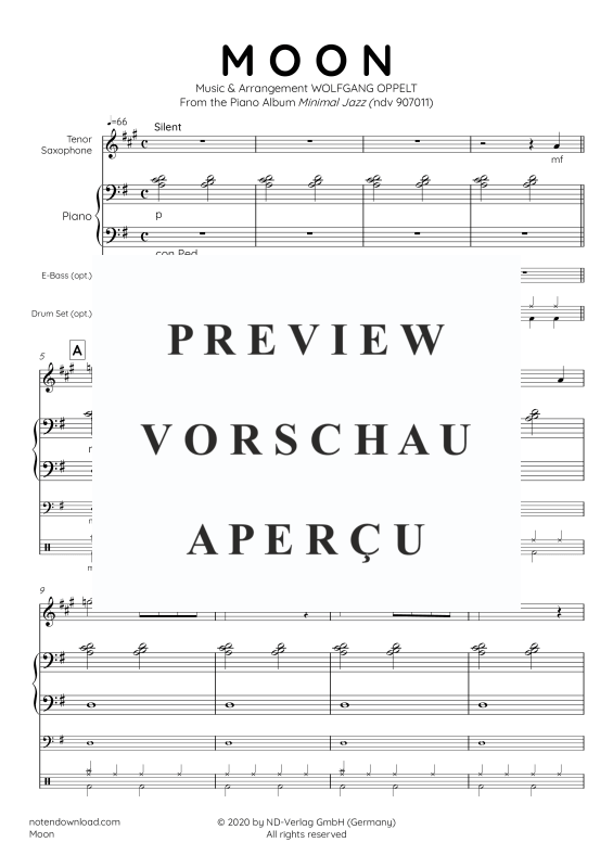 Produktgalerie: Seite 6 von 11 Moon, , Tenor Saxophon und Klavier - E-Bass und Drum Set optional