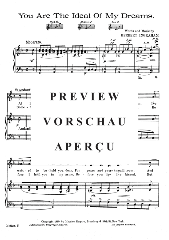 Produktgalerie: Seite 3 von 8 You Are The Ideal Of My Dreams , Popular Standard, Klavier und Gesang