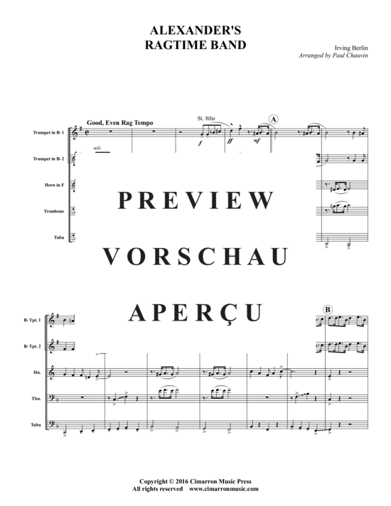 Produktgalerie: Seite 2 von 15 Alexander's Ragtime Band , , (Blechbläserquintett)
