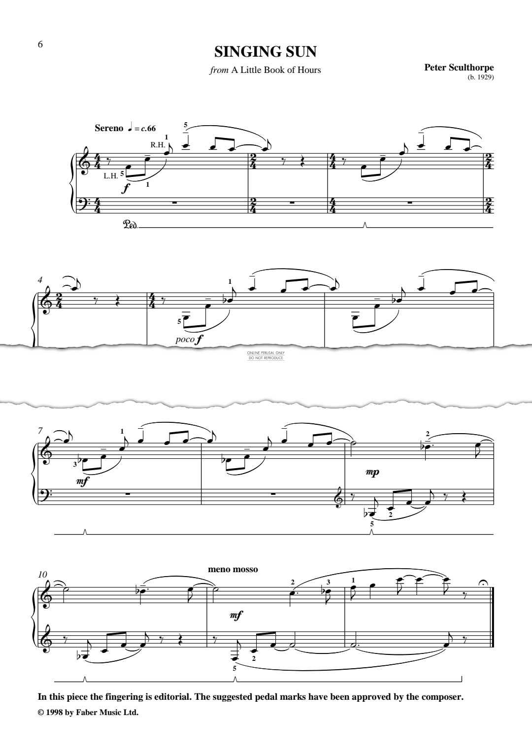 Product gallery: Page 1 of 1 Singing Sun (from 'A Little Book Of Hours'), Peter Sculthorpe