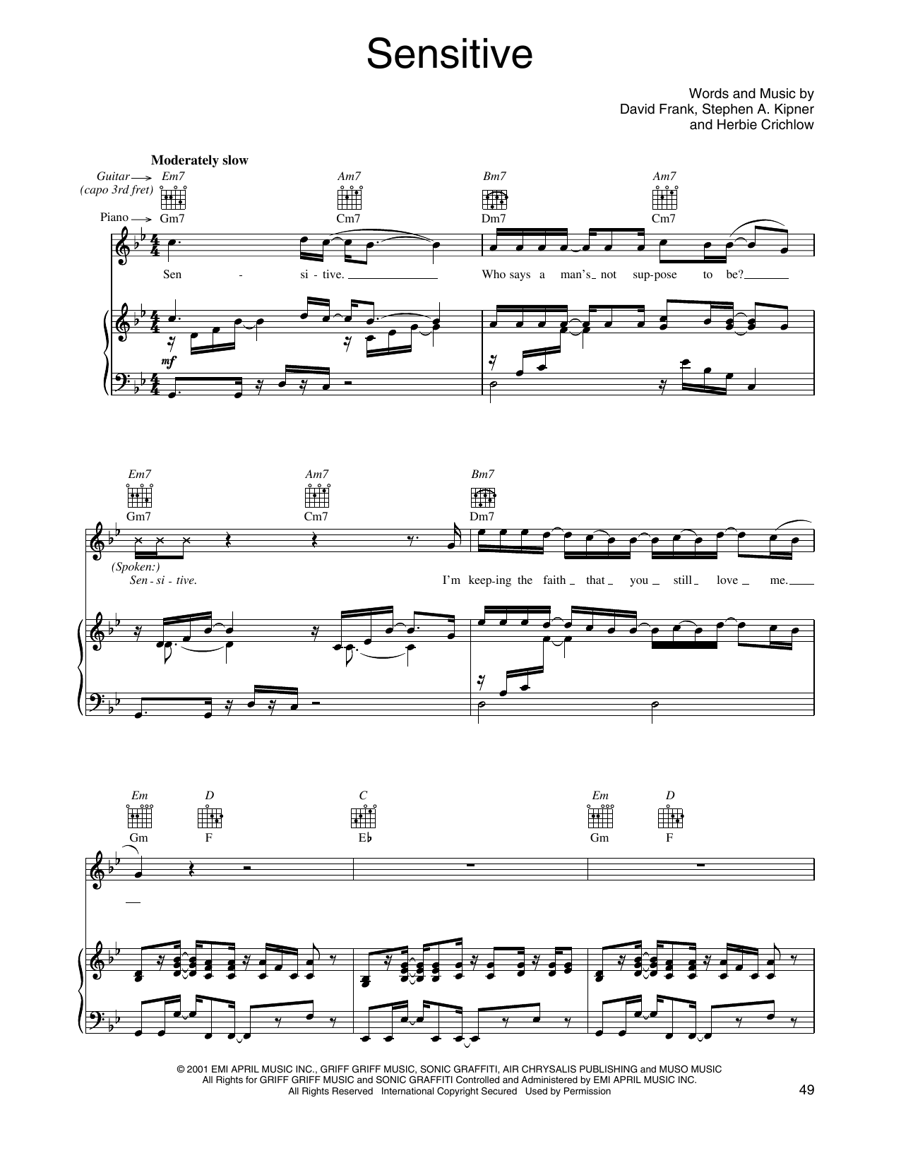 Produktgalerie: Seite 1 von 1 Sensitive, O-Town, Gesang, Gitarre, Klavier