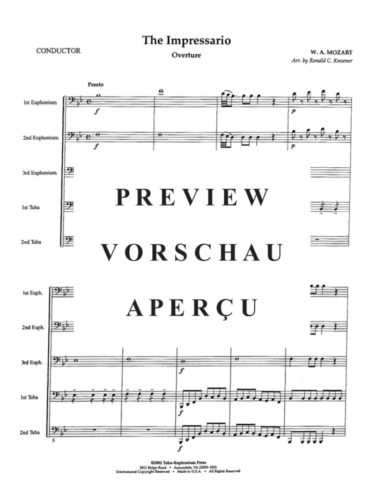 Product gallery: Page 5 of 21 Impresario Overture, The , , (Tuba Quintet EEETT)