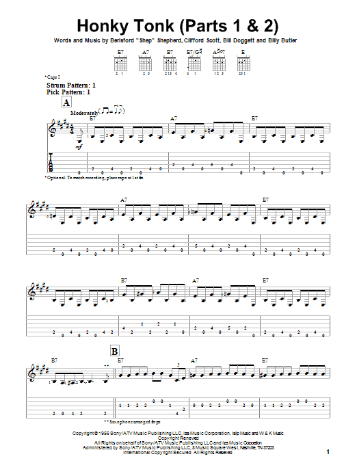 Product gallery: Page 1 of 1 Honky Tonk (Parts 1 & 2), Billy Butler