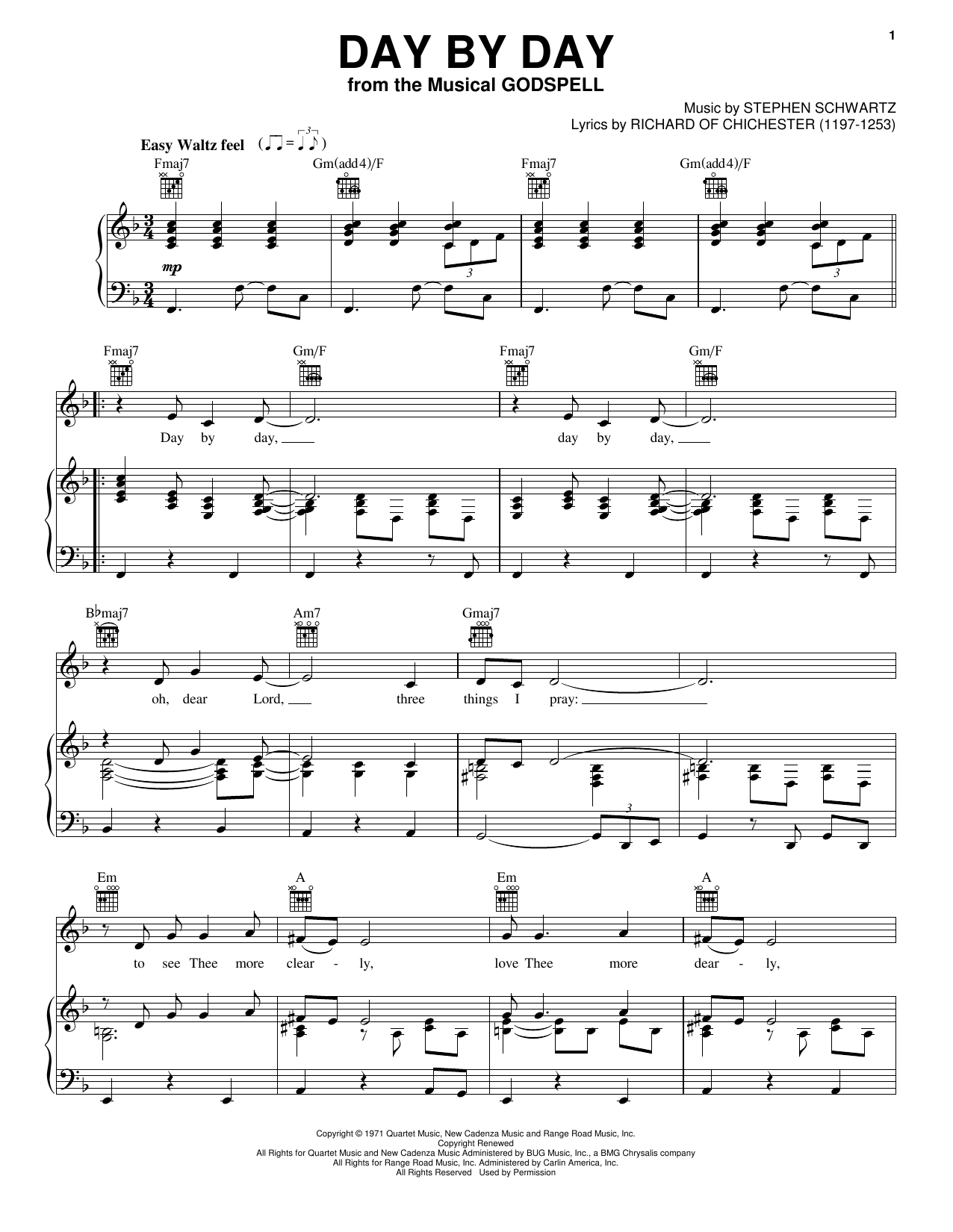 Produktbild zu: Day By Day (from Godspell)