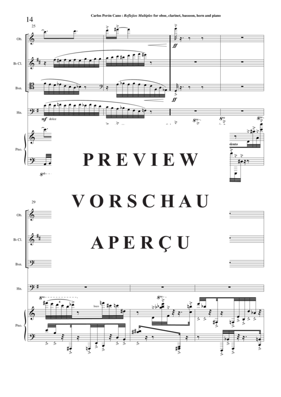 Produktgalerie: Seite 15 von 21 Refejos Multiples , , (Oboe, Klarinette, Fagott, Horn + Klavier)