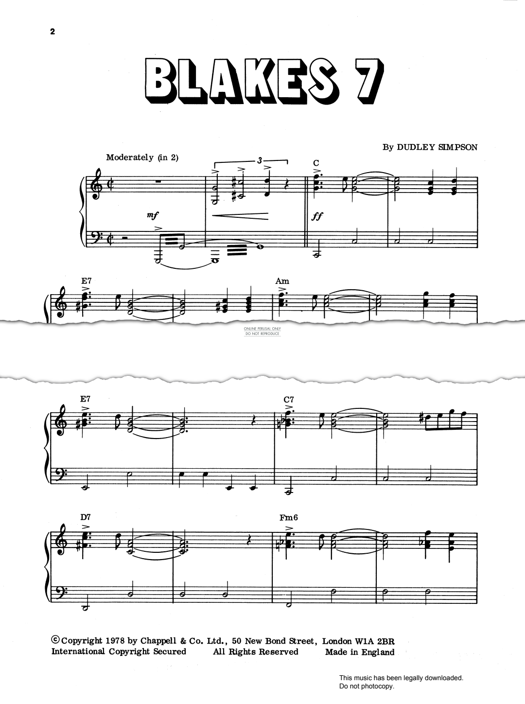 Produktbild zu: Blake's Seven Theme