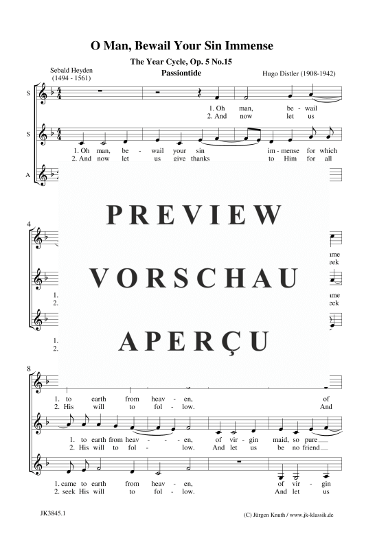 gallery: O Man, Bewail Your Sin Immense , , (Frauenchor SSA)