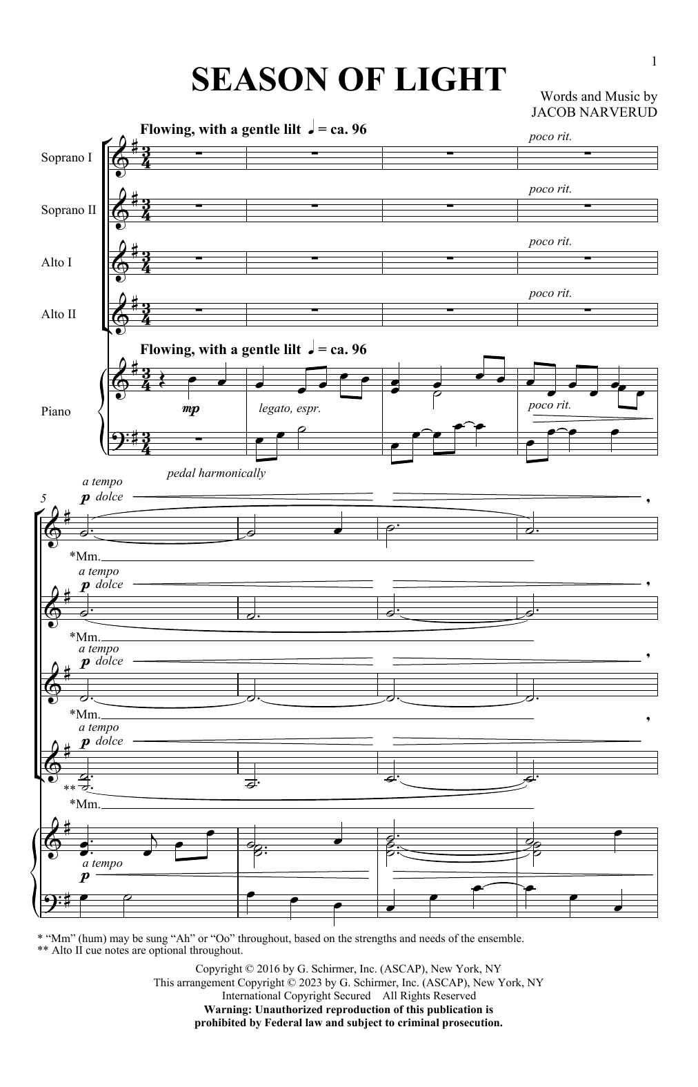 Produktgalerie: Seite 1 von 1 Season Of Light, Jacob Narverud, Chor