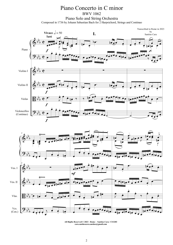 Produktbild zu: Klavierkonzert C-Moll BWV 1062Johann Sebastian Bach