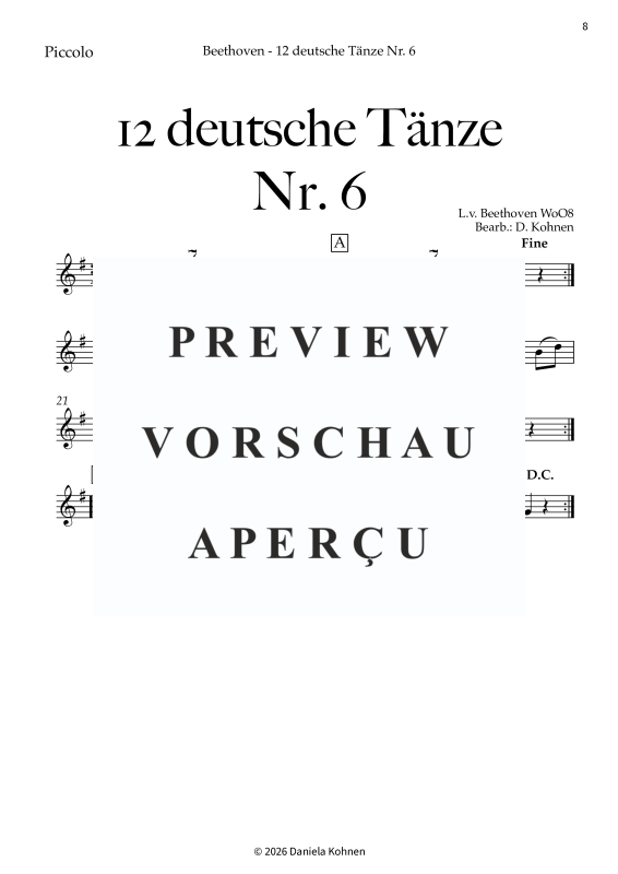 Produktgalerie: Seite 10 von 11 Deutscher Tanz Nr. 6, , Jugendkammerorchester