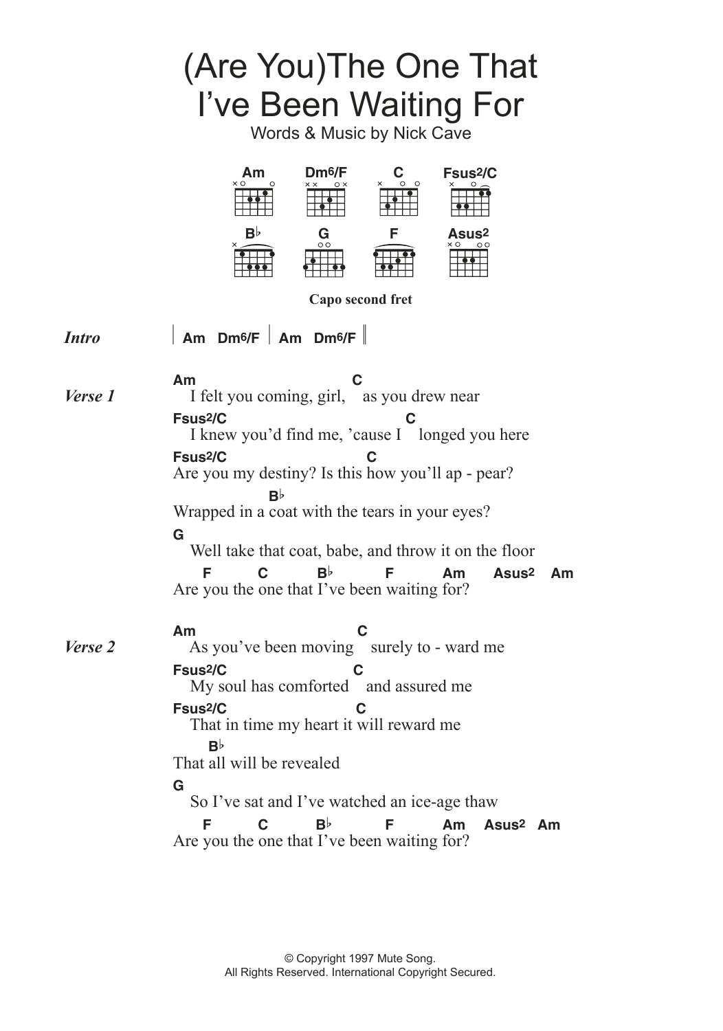 Produktgalerie: Seite 1 von 1 (Are You) The One That I've Been Waiting For?, Nick Cave, Gitarre