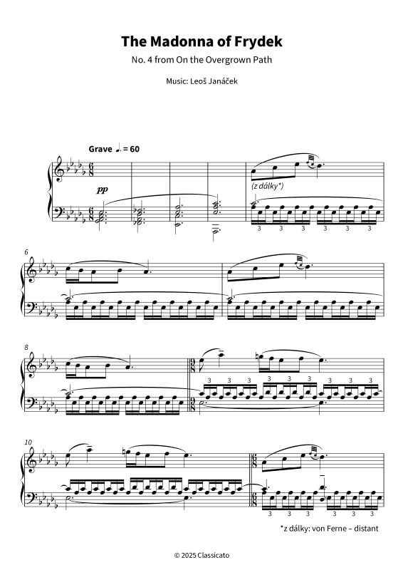 Produktgalerie: Seite 1 von 8 The Madonna of Frydek - No. 4 from On the Overgrown Path, , Klavier Solo