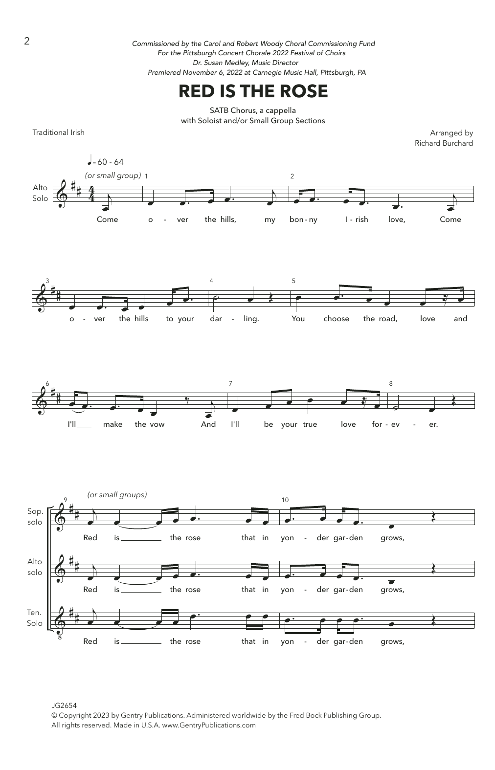 Product picture to: Red Is The Rose (arr. Richard Burchard)