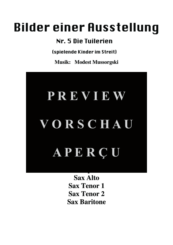 Produktgalerie: Seite 2 von 10 Die Tuilerien, , Saxophon Quintett