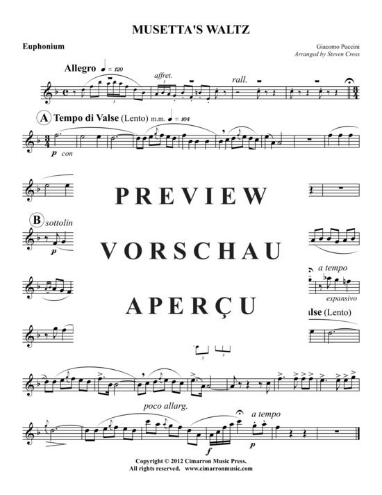Product gallery: Page 6 of 6 Musetta's Walzer , , (baritone/euphonium + piano)