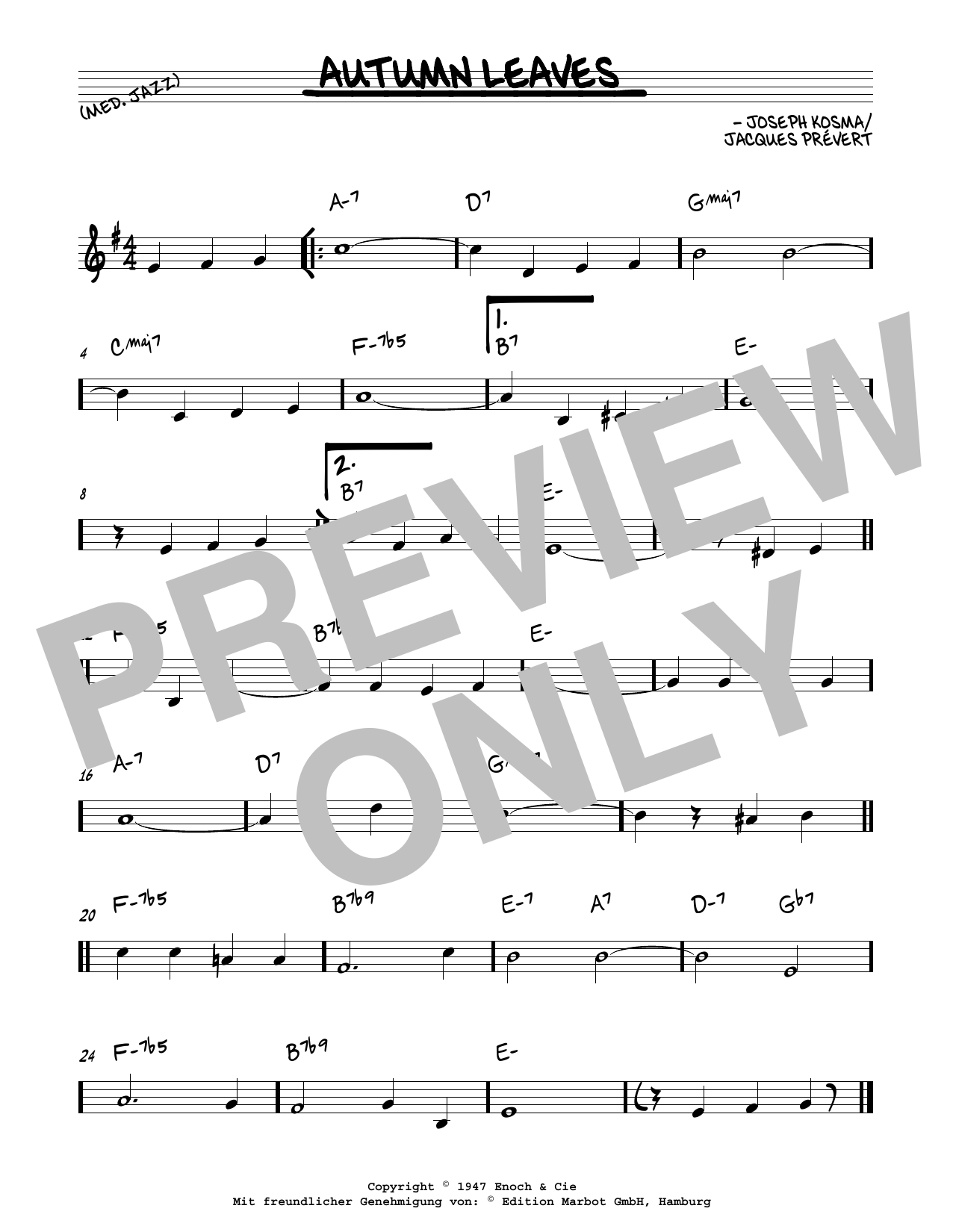 Produktbild zu:  Autumn Leaves - Joseph Kosma