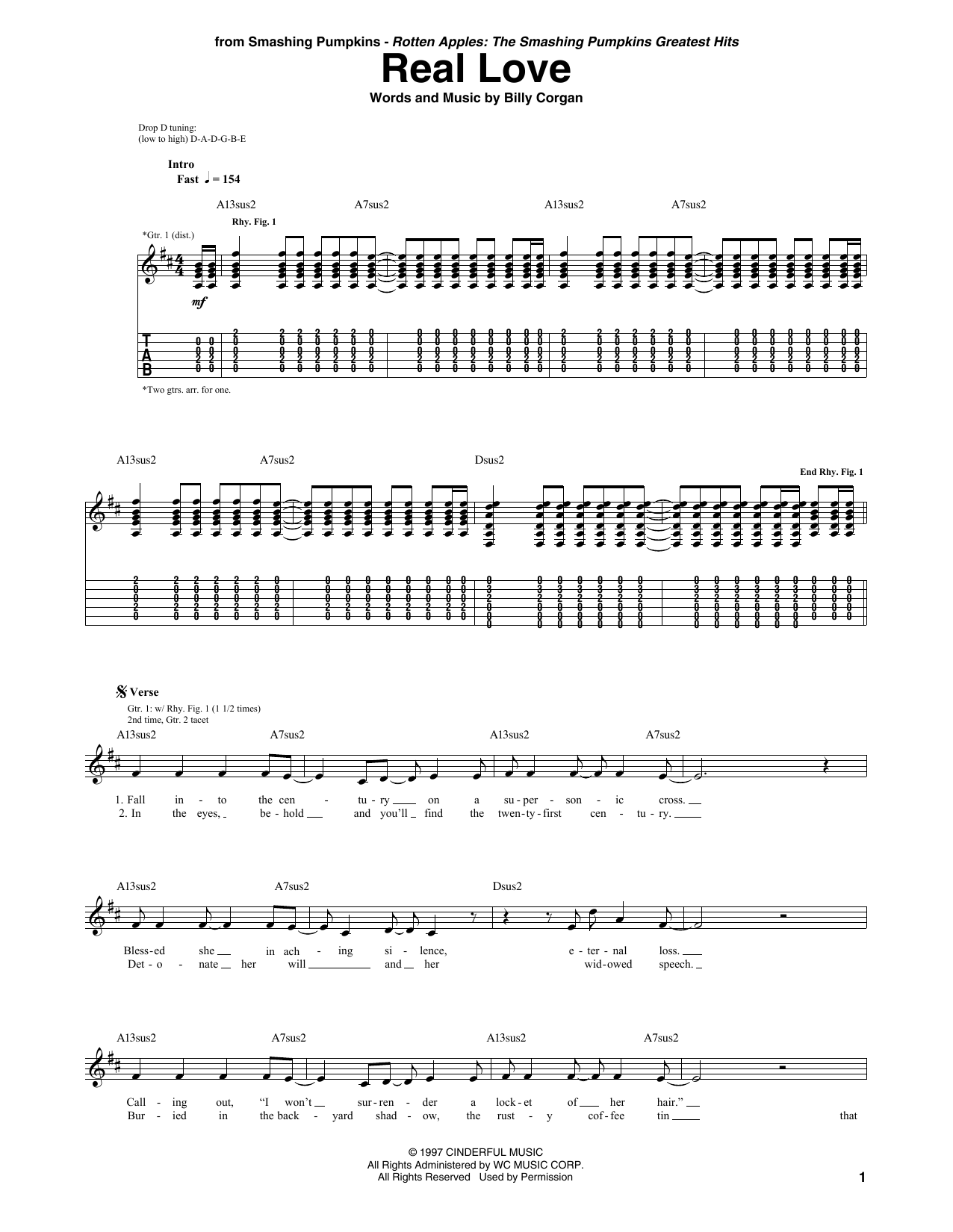 Produktgalerie: Seite 1 von 1 Real Love, The Smashing Pumpkins, Gitarre