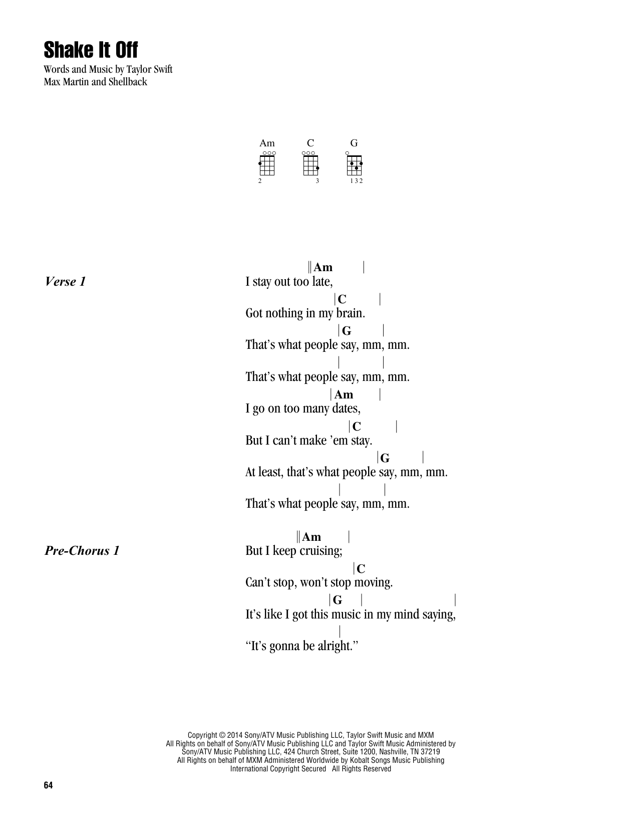 Product gallery: Page 1 of 1 Shake It Off, Taylor Swift