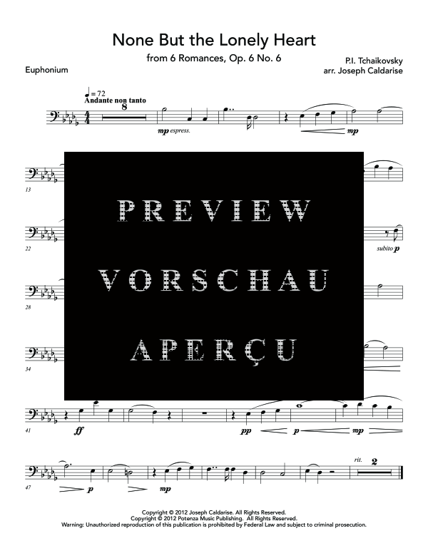 Product gallery: Page 8 of 10 None But the Lonely Heart, , (euphonium and piano)