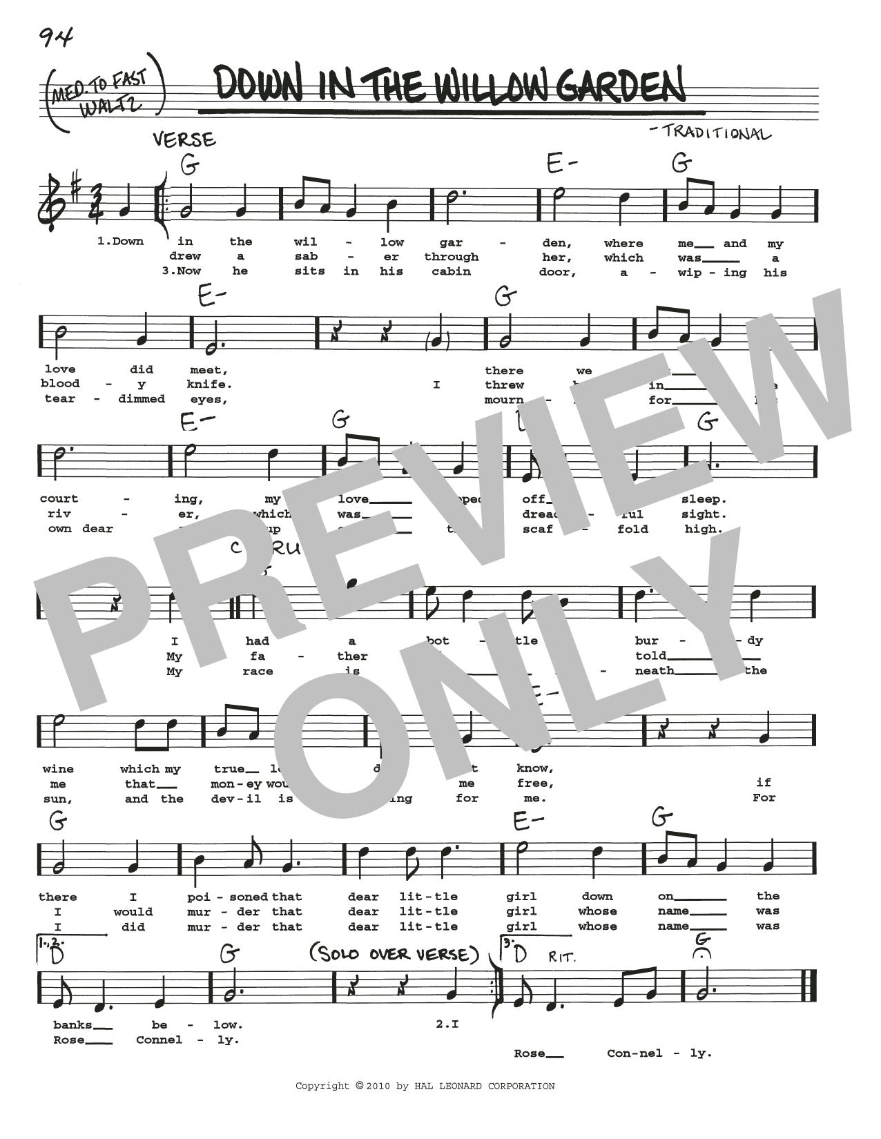 Produktgalerie: Seite 1 von 1 Down In The Willow Garden, Traditional